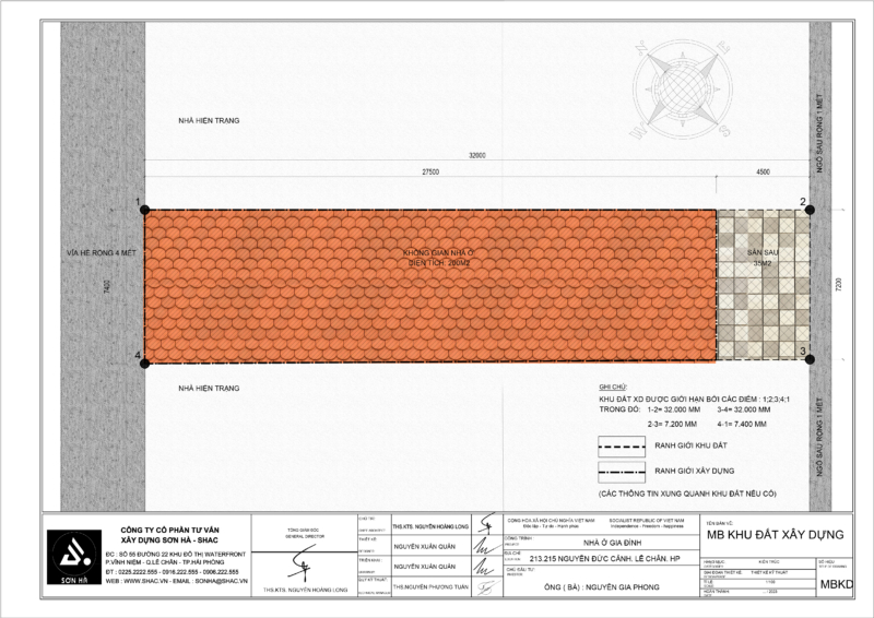 Mặt bằng xây dựng của nhà phố kinh doanh tại Hải Phòng