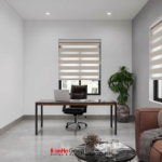 Phòng làm việc hiện đại của gia chủ trong biệt thự song lập kết hợp kinh doanh tại Hải Phòng