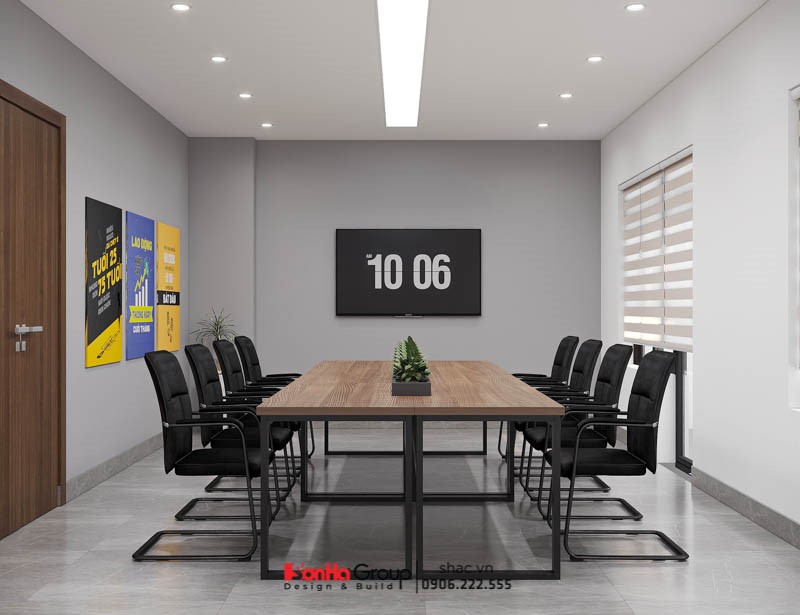 Biệt thự song lập kết hợp văn phòng kinh doanh 90m2 tại Hải Phòng 49 Thiết kế phòng họp tại tầng 2 của biệt thự song lập kết hợp kinh doanh