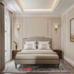 Thiết kế phòng ngủ thanh lịch, tối giản trong mẫu biệt thự 4 tầng đẹp tại Hải Phòng