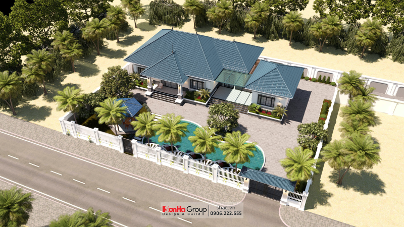 Biệt thự hiện đại được xây dựng với sân vườn bao quanh tại Hải Phòng