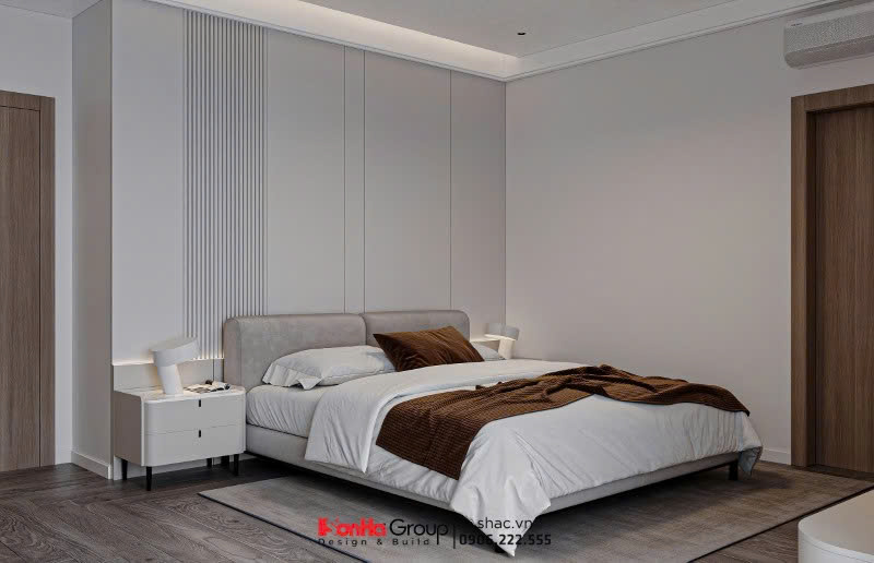 Căn phòng ngủ hiện đại, tinh giản của con gái trong căn nhà phố liền kề 3 tầng