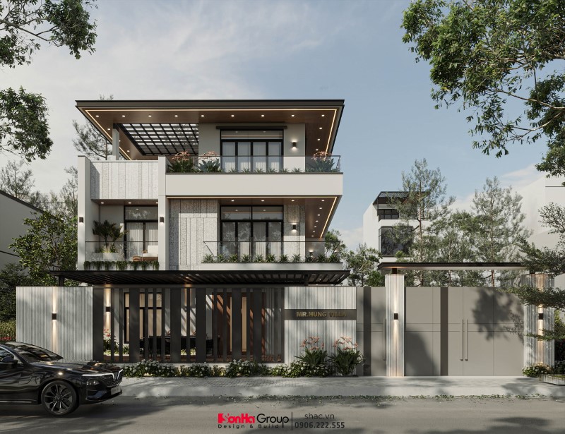 Biệt thự 3 tầng hiện đại: Căn nhà màu nắng lưu giữ một tình yêu 142 Giải pháp chống nắng hướng Tây cho biệt thự 3 tầng hiện đại ở Nghệ An