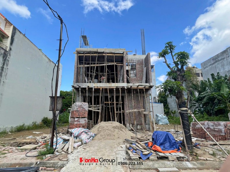 Hình ảnh thi công thực tế nhà phố liền kề 3 tầng tại Hải Phòng