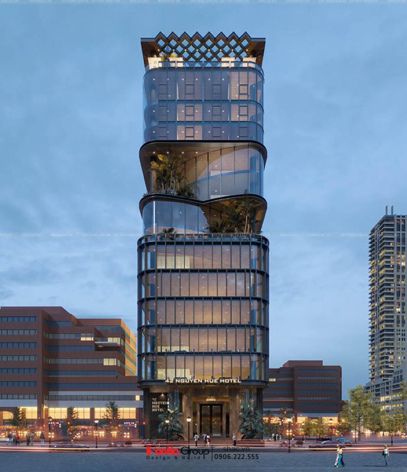 Ảnh khách sạn đẹp kết hợp trung tâm thương mại vẫn là xu hướng thiết kế được yêu thích cho năm 2025