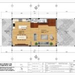 Mặt bằng bố trí tầng 1 trong nhà phố liền kề 3 tầng tại Hải Phòng
