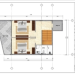 Mặt bằng cải tạo tầng 4 của nhà phố 6 tầng ven hồ tại Hà Nội