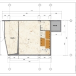 Mặt bằng hiện trạng tầng lửng của nhà phố 6 tầng trước khi cải tạo