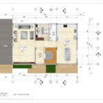 Mặt bằng tầng 1 của biệt thự hiện đại 3 tầng ở Nghệ An