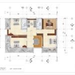 Mặt bằng tầng 2 của biệt thự 3 tầng tại Nghệ An