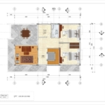 Mặt bằng tầng 3 căn biệt thự 3 tầng hiện đại tại Nghệ An