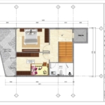 Mặt bằng thiết kế tầng 3 trong dự án cải tạo nhà phố ven hồ tại Hà Nội