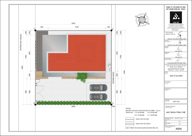 Mặt bằng tổng thể của biệt thự 3 tầng hiện đại ở Nghệ An