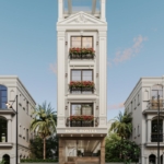 Nhà nghỉ Hà Giang nổi bật với diện mạo thanh lịch và giàn hoa hồng trên mặt tiền