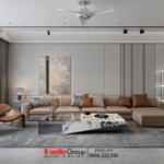 Phòng khách ấm cúng trên nền màu trung tính hiện đại, tinh tế