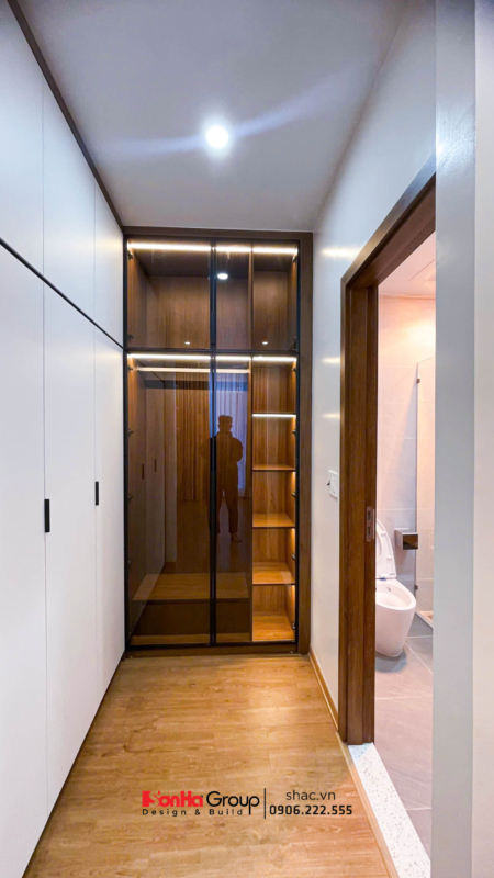 Giải pháp xây nhà ống 2 tầng 1 tum phong cách hiện đại trong ngõ nhỏ - Sơn Hà Group bậc thầy tối ưu không gian 73
