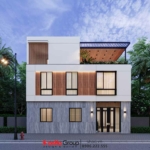 Giải pháp xây nhà ống 2 tầng 1 tum phong cách hiện đại trong ngõ nhỏ - Sơn Hà Group bậc thầy tối ưu không gian