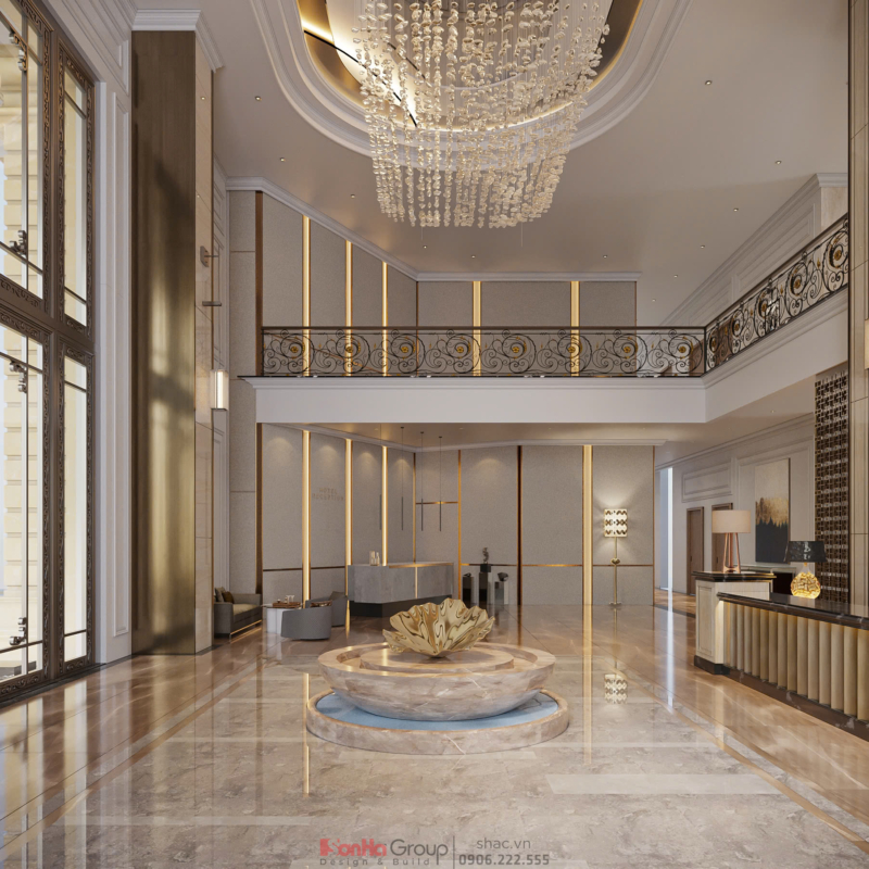 Sơn Hà Group Bật Mí Công Thức Thiết Kế Khách Sạn Hiện Đại Sinh Lời Cao 4 Thiết kế sảnh khách sạn hiện đại