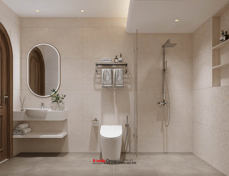 Giải pháp xây nhà ống 2 tầng 1 tum phong cách hiện đại trong ngõ nhỏ - Sơn Hà Group bậc thầy tối ưu không gian 13