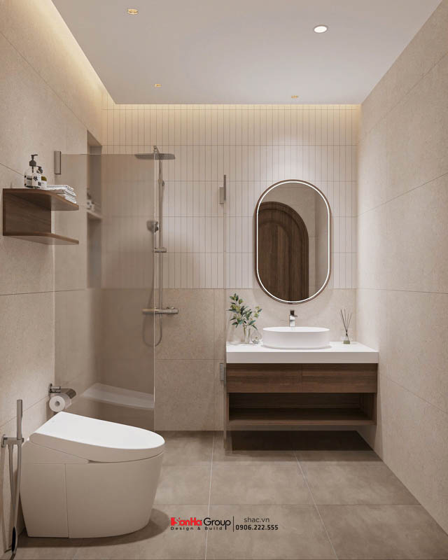 Giải pháp xây nhà ống 2 tầng 1 tum phong cách hiện đại trong ngõ nhỏ - Sơn Hà Group bậc thầy tối ưu không gian 15