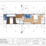 Mặt bằng tầng 2 nhà ống Hiện đại 3 tầng 1 tum