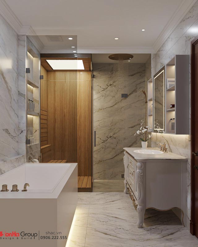 Nghệ thuật sử dụng ánh sáng trong thiết kế nội thất tân cổ điển cho nhà phố 5 tầng 1 tum 29