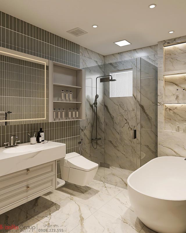 Nghệ thuật sử dụng ánh sáng trong thiết kế nội thất tân cổ điển cho nhà phố 5 tầng 1 tum 30