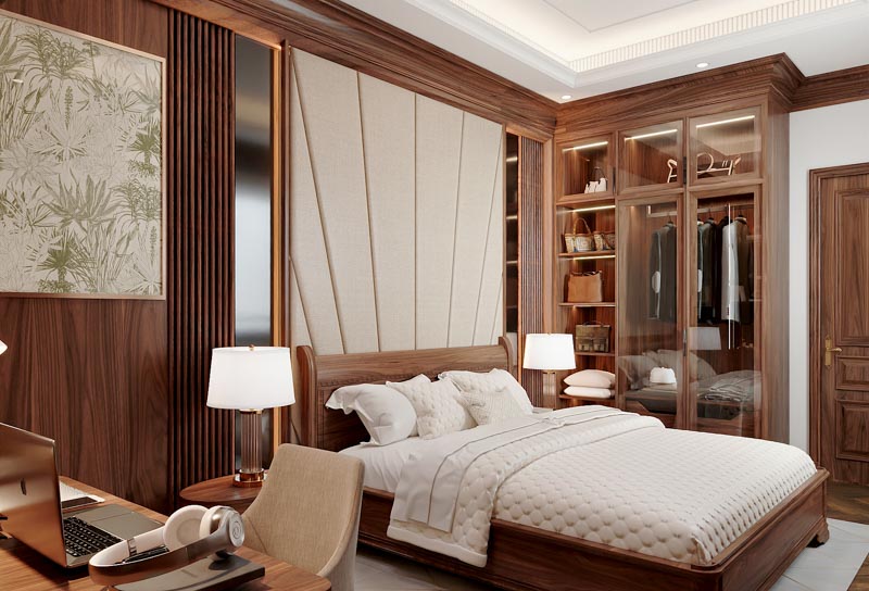 Nghệ thuật sử dụng ánh sáng trong thiết kế nội thất tân cổ điển cho nhà phố 5 tầng 1 tum 35