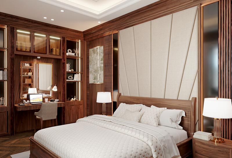 Nghệ thuật sử dụng ánh sáng trong thiết kế nội thất tân cổ điển cho nhà phố 5 tầng 1 tum 34