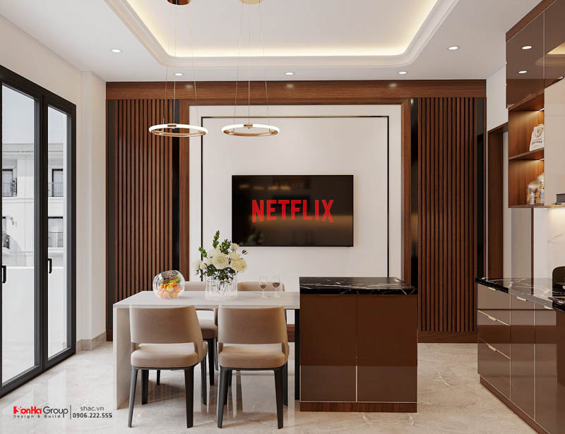 Nghệ thuật sử dụng ánh sáng trong thiết kế nội thất tân cổ điển cho nhà phố 5 tầng 1 tum 9