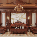 Nghệ thuật sử dụng ánh sáng trong thiết kế nội thất tân cổ điển cho nhà phố 5 tầng 1 tum 45