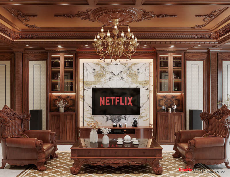 Nghệ thuật sử dụng ánh sáng trong thiết kế nội thất tân cổ điển cho nhà phố 5 tầng 1 tum 13