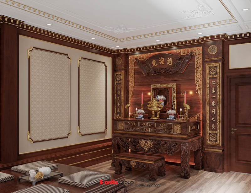 Nghệ thuật sử dụng ánh sáng trong thiết kế nội thất tân cổ điển cho nhà phố 5 tầng 1 tum 23