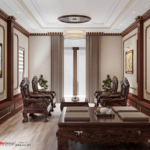 Nghệ thuật sử dụng ánh sáng trong thiết kế nội thất tân cổ điển cho nhà phố 5 tầng 1 tum 59