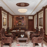 Nghệ thuật sử dụng ánh sáng trong thiết kế nội thất tân cổ điển cho nhà phố 5 tầng 1 tum 60