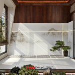 Khu vực thiền đón những ánh nắng ban mai ấm áp mỗi ngày