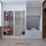 Phòng xông hơi và bồn sục trong biệt thự của ông Hiếu