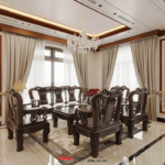 Phòng khách với những đồ nội thất xưa