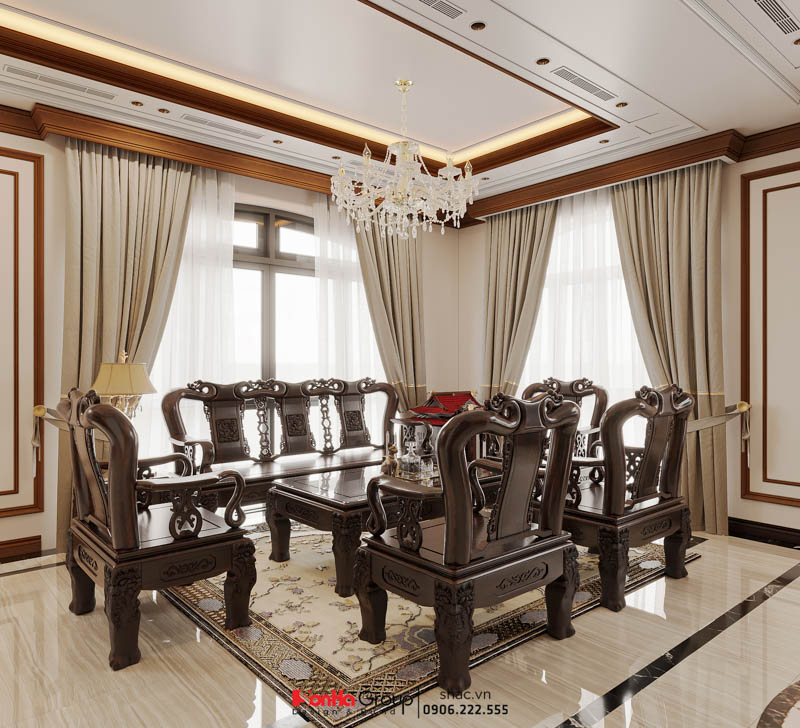 Phòng khách với những đồ nội thất xưa