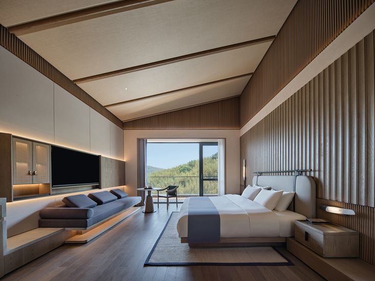 Nội thất phòng ngủ khách sạn 2 sao phong cách tối giản