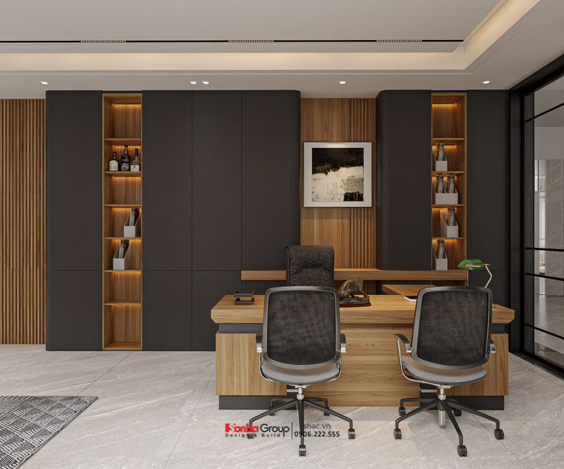 Thiết kế tòa nhà văn phòng kết hợp nhà ở – Sự kết hợp hoàn hảo giữa công năng và thẩm mỹ 118 Thiết kế tòa nhà văn phòng kết hợp nhà ở - Phòng giám đốc