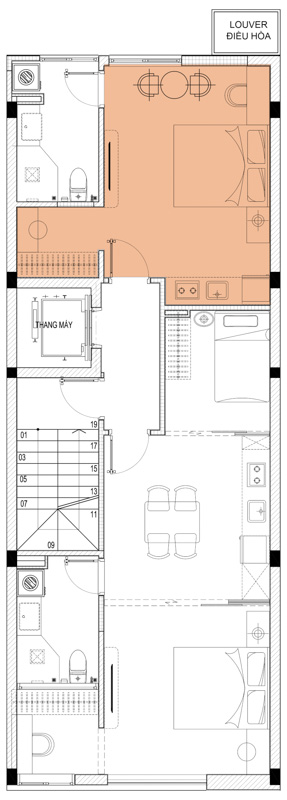 Thiết kế căn hộ cho thuê tại Hải Phòng 5 tầng 1 tum phong cách hiện đại 27