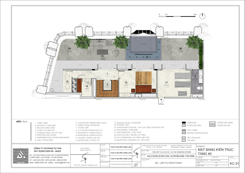 Thiết kế nội thất căn hộ Sky Villa Diamond Crown Hải Phòng - Mặt bằng tầng 3