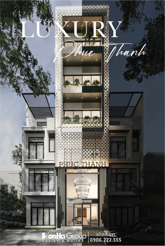 Thiết kế nhà phố 5 tầng – Tháp ánh sáng lung linh giữa lòng Hải Phòng