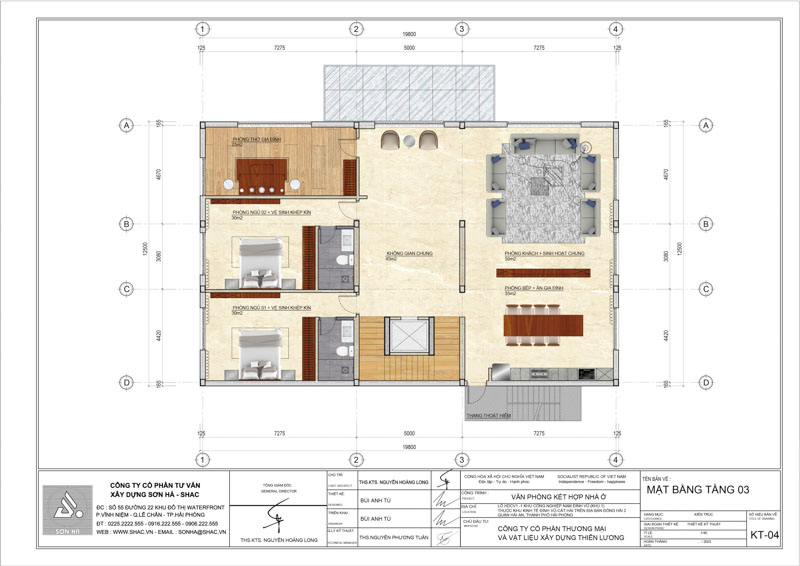 Thiết kế tòa nhà văn phòng kết hợp nhà ở – Sự kết hợp hoàn hảo giữa công năng và thẩm mỹ 102 Thiết kế toà nhà văn phòng tầng 3