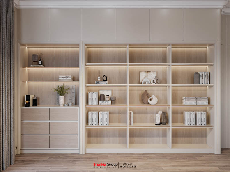 Thiết kế biệt thự Tân Cổ Điển 4 tầng - Kiệt tác kiến trúc đầy mê hoặc giữa lòng thành phố Cảng 176 Bàn làm việc kích thước lớn với kiểu dáng tối giản đặt tại trung tâm