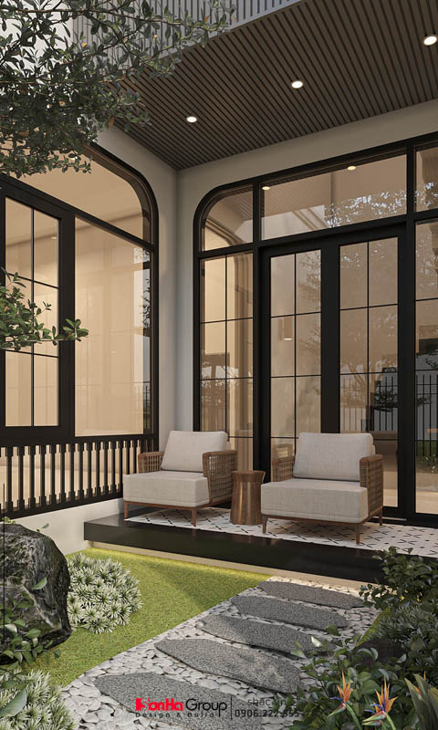 Phong cách kiến trúc Đông Dương trong thời đại mới: Giữ gìn di sản, tạo nên dấu ấn riêng 6 Sân vườn bên hông – Khoảng thở cho tâm hồn