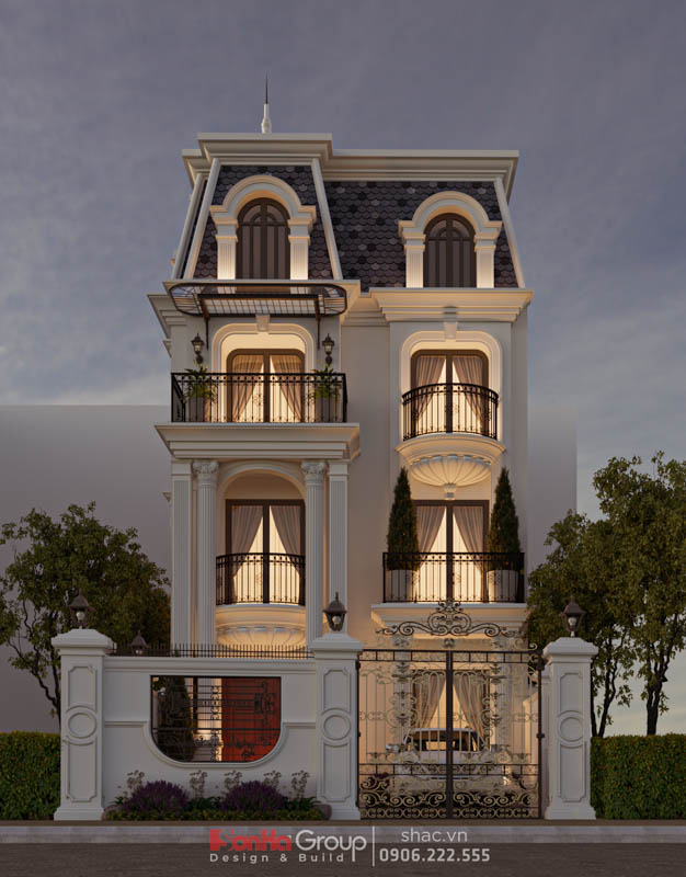 Thiết kế biệt thự Tân Cổ Điển 4 tầng - Kiệt tác kiến trúc đầy mê hoặc giữa lòng thành phố Cảng 154 Kiến trúc biệt thự Tân Cổ Điển 4 tầng – Sự kết hợp hoàn mỹ giữa cổ điển và hiện đại