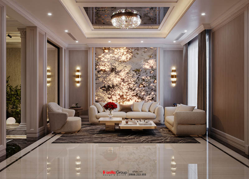 Thiết kế biệt thự Tân Cổ Điển 4 tầng - Kiệt tác kiến trúc đầy mê hoặc giữa lòng thành phố Cảng 159 sofa bọc nỉ cao cấp