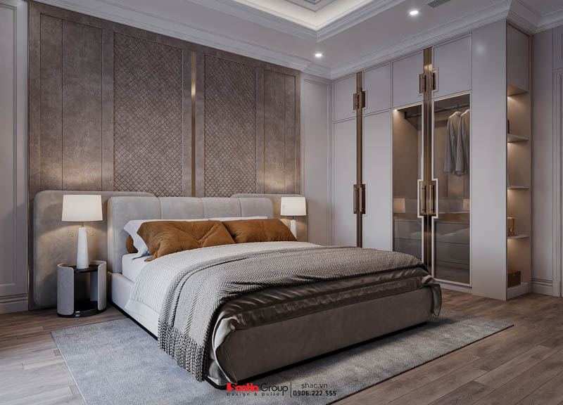 Thiết kế biệt thự Tân Cổ Điển 4 tầng - Kiệt tác kiến trúc đầy mê hoặc giữa lòng thành phố Cảng 163 Thiết kế biệt thự Tân Cổ Điển 4 tầng - Phòng ngủ tầng 2